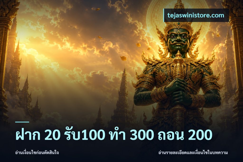 ฝาก 20 รับ100 ทํา 300 ถอน 200