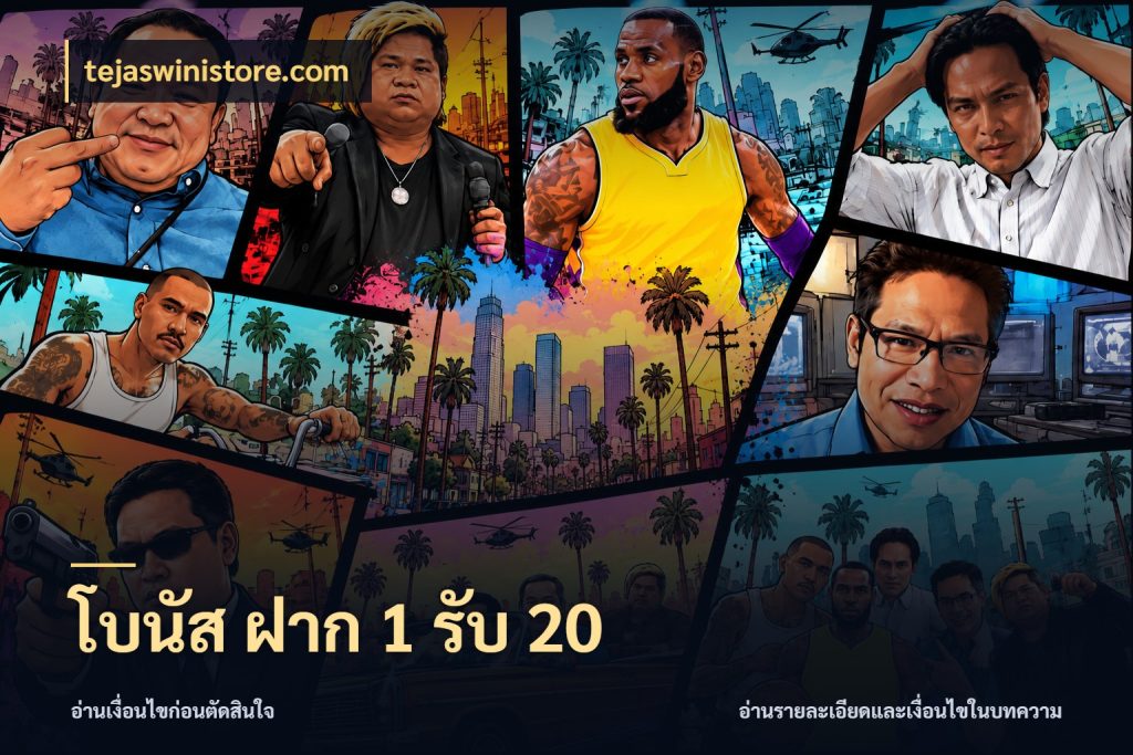 โบนัส ฝาก 1 รับ 20 จับคู่โบนัสกับสไตล์เกมที่ชอบ สไตล์ tejaswinistore.com
